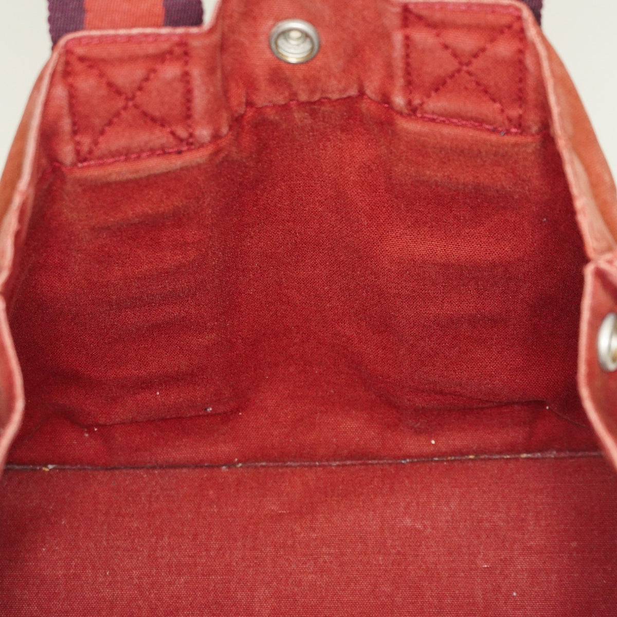 Hermes Fourre-Tout TPM Red Canvas Tote Bag Used Vintage Auth 09E06385011