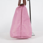 LONGCHAMP Le Pliage Nylon Leather Tote Shoulder Hand Bag Pink Used 08M18396617