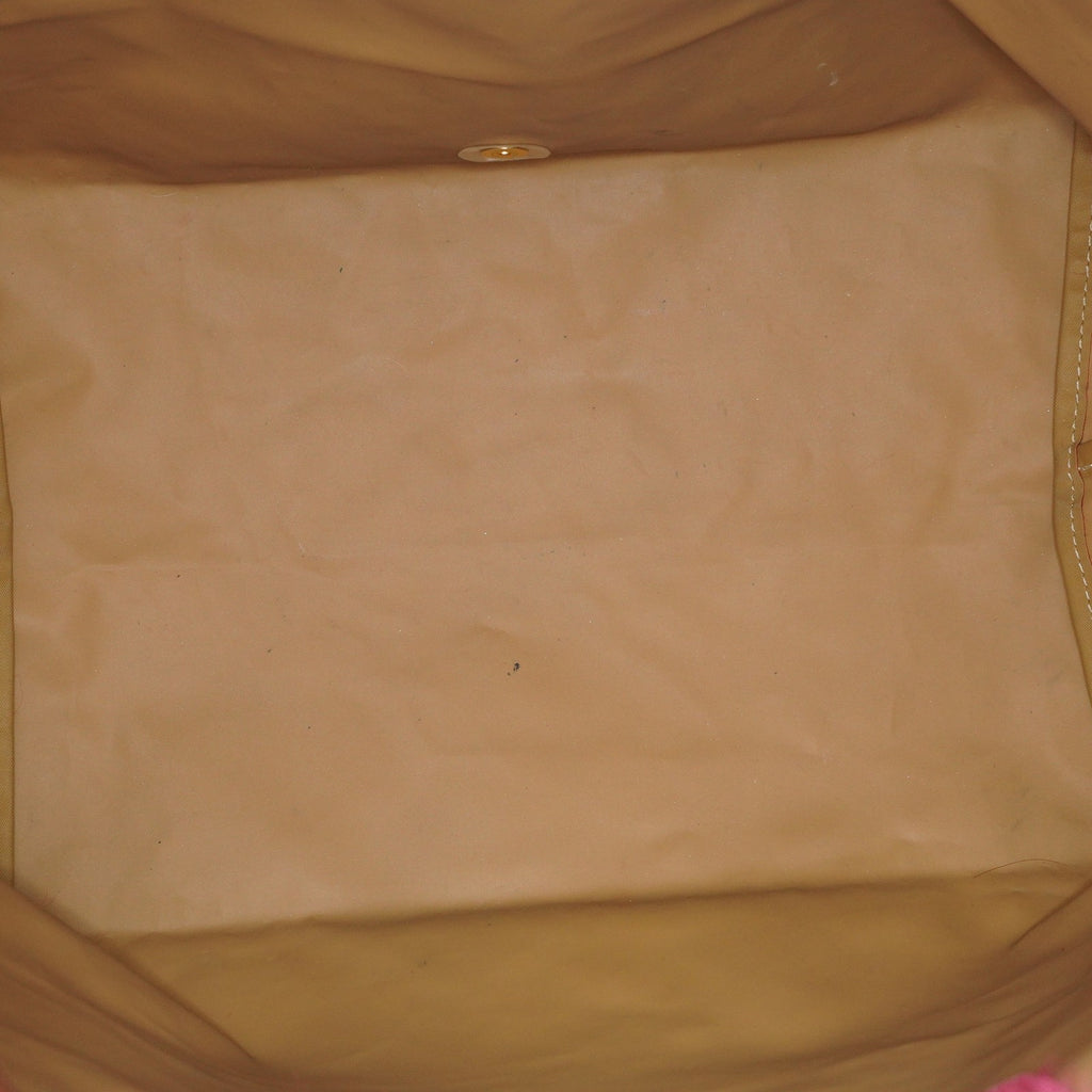 Longchamp Le Pliage Tote Bag Pink Nylon Leather Handbag Used XYZ273
