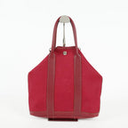 Hermes Garden File PM Red Leather Tote Shoulder Bag Used Auth 09E043410011