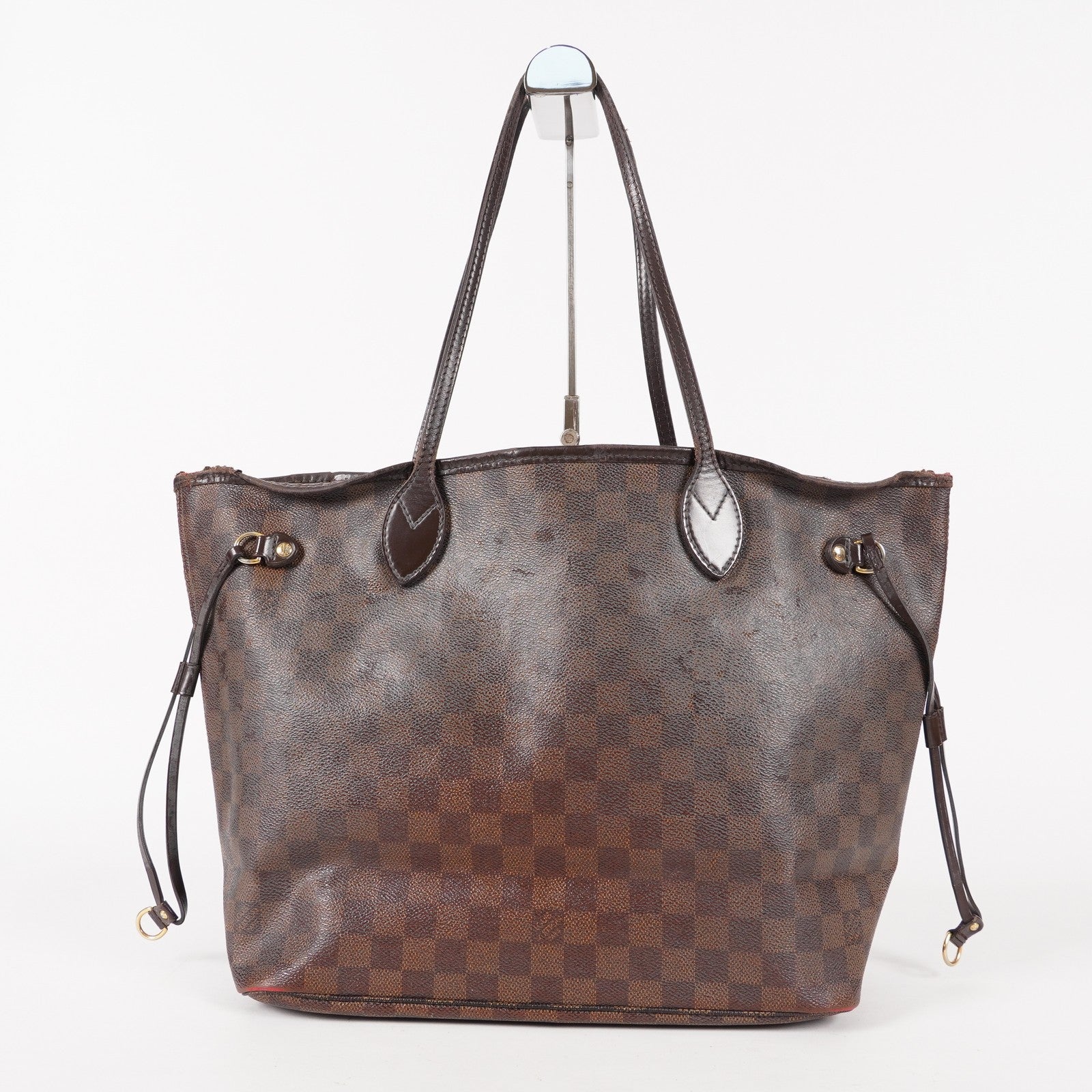 Louis Vuitton Neverfull MM Damier Ebene Red Interior Tote 05E053410016