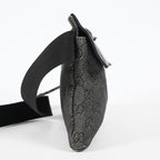 Gucci GG Denim Waist Belt Bag 30cm Black Leather Trim Used Vintage 08E022310002