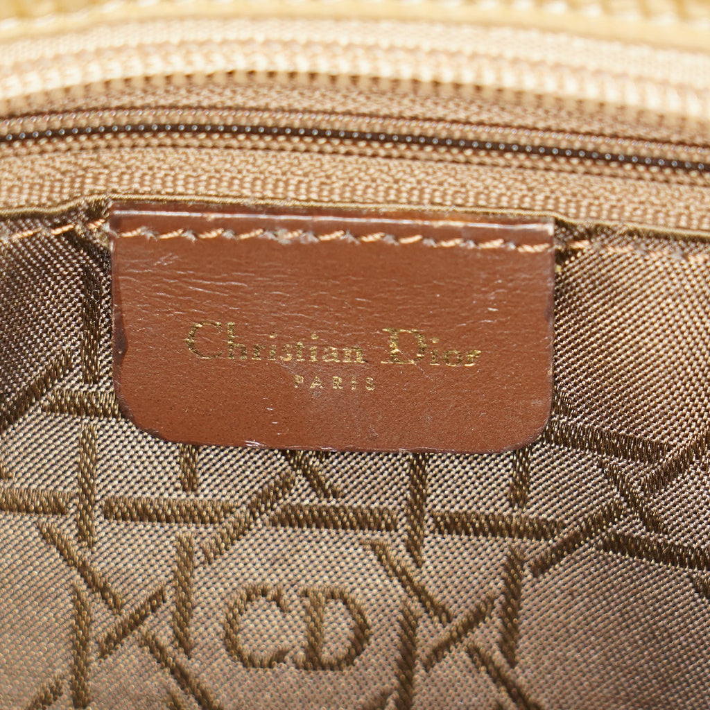 Christian Dior Vintage Lady Bag Cannage Quilt Nylon Medium beige 02A083946805