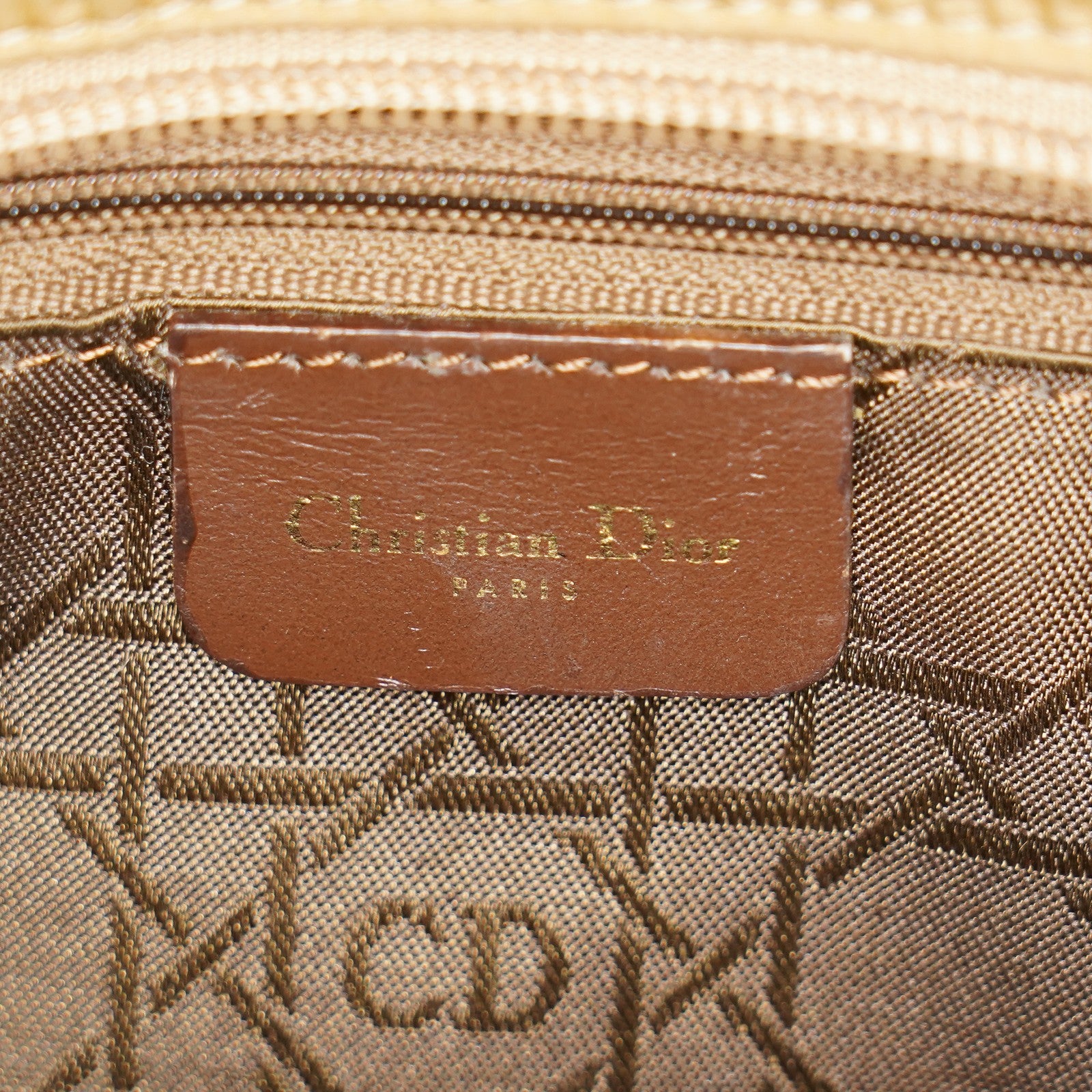 Christian Dior Vintage Lady Bag Cannage Quilt Nylon Medium beige 02A083946805