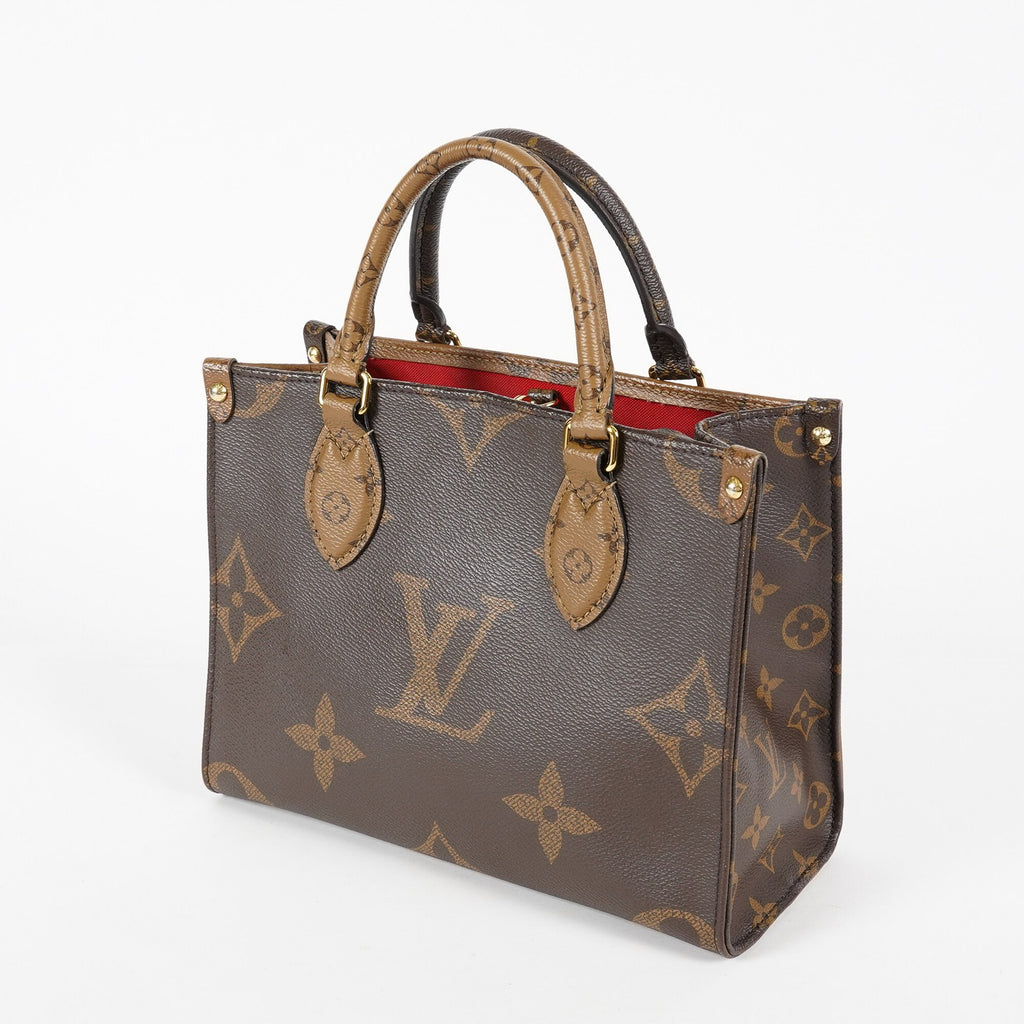 Louis Vuitton OnTheGo PM Monogram Reverse Canvas Tote M46373 Brown 07E0920130030