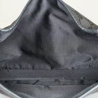 Gucci GG Canvas Shoulder Bag 30cm Black Leather Trim Vintage Used 07E263740009
