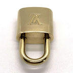 LOUIS VUITTON PadLock Lock & Key Brass Gold Authentic Number random JP Used