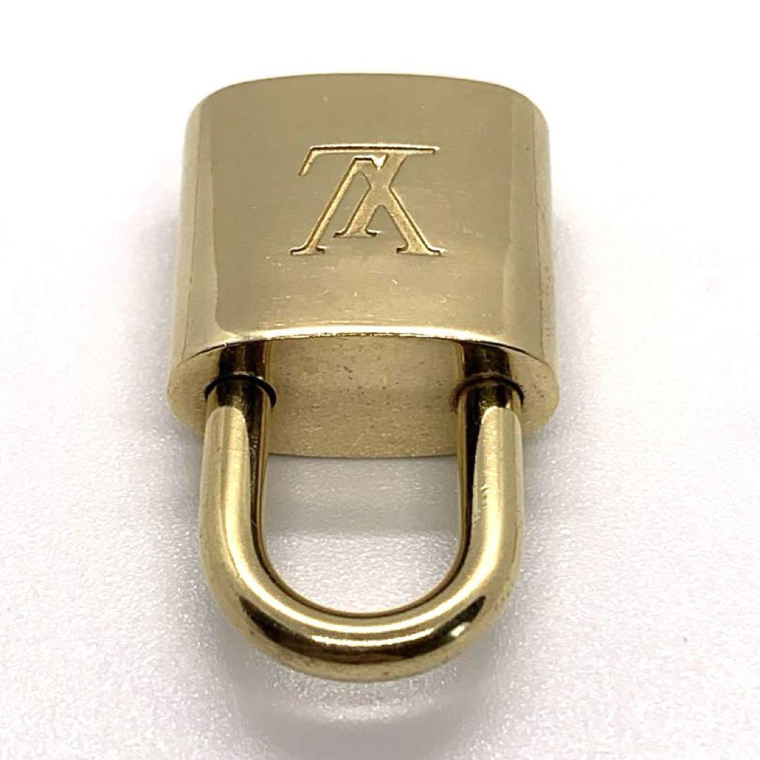 LOUIS VUITTON PadLock Lock & Key Brass Gold Authentic Number random JP Used