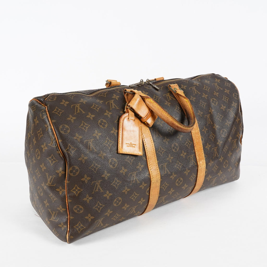 Louis Vuitton Keepall 50 Monogram Brown Duffle Bag M41426 Used 08E163630007