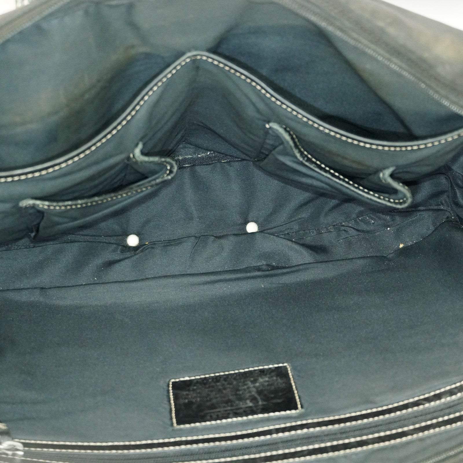 Coach Varick Briefcase Business Bag Brown Nylon Leather Tablet Laptop XY90