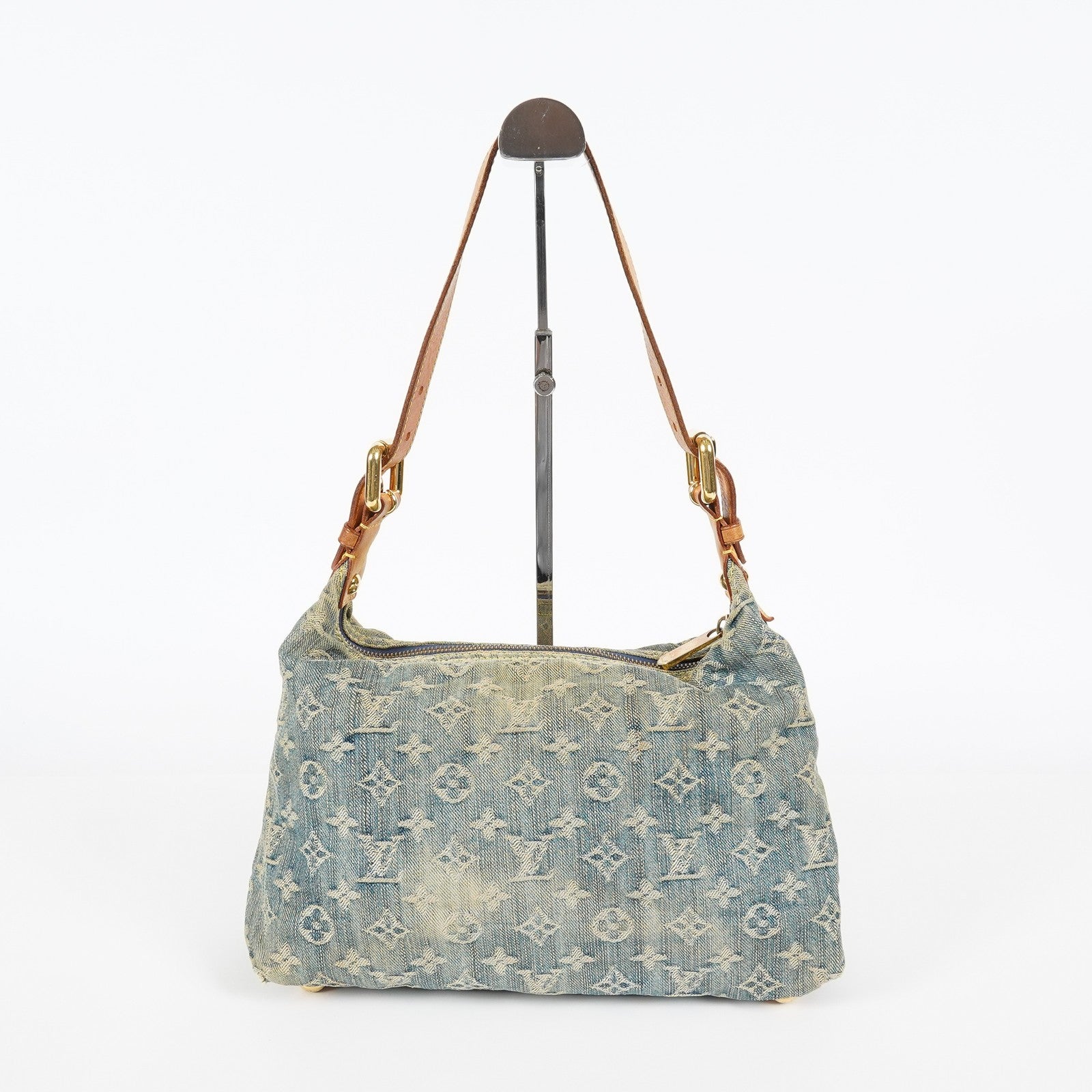 Louis Vuitton M95049 Monogram Denim Baggy Shoulder Bag Blue Used 07E019570019