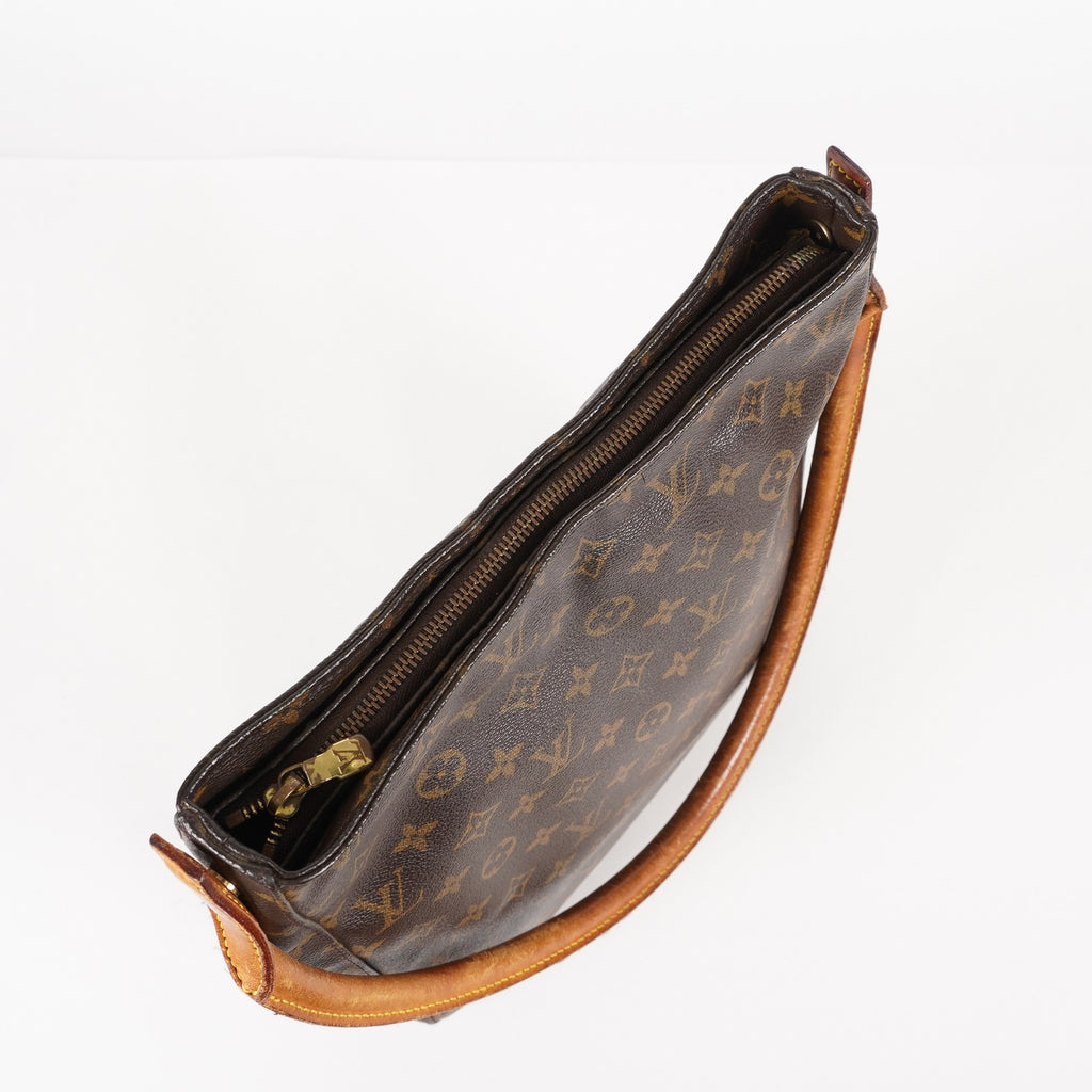 LOUIS VUITTON Looping GM Shoulder Bag Monogram Leather Brown M51145 05E053465029