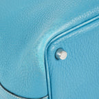 Hermes Picotin PM Hand Bag Blue Leather Silver Hardware Used 07E1018260027