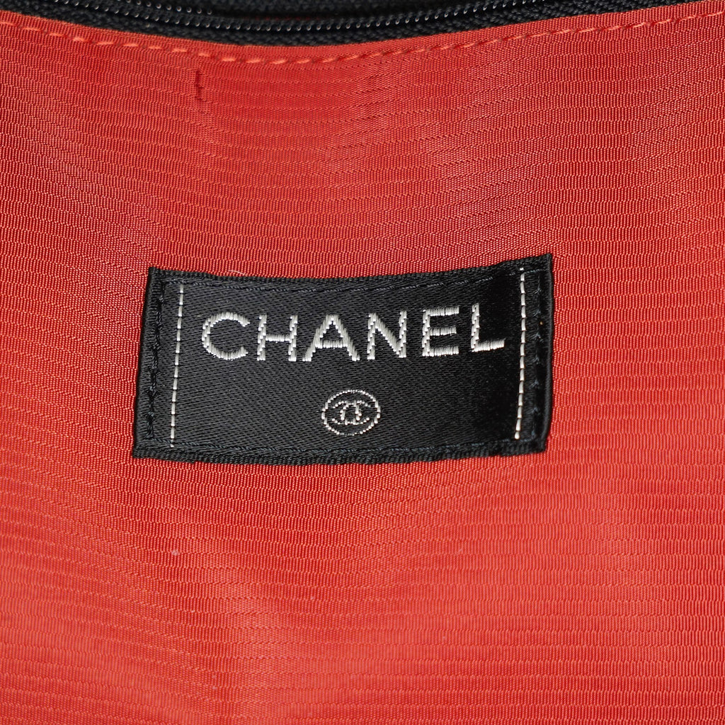 CHANEL Travel line Boston bag black Nylon canvas Women vintage 05E522750016