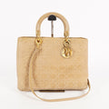 Christian Dior Vintage Lady Bag Cannage Quilt Nylon Medium beige 02A083946805