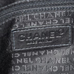 Chanel Chocolate Bar Nylon Mini Boston Bag 35cm Black Silver HW 07E314180008