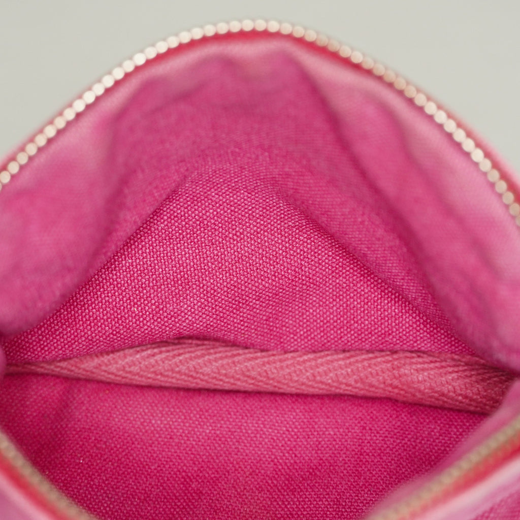 Hermes Bolide Pouch Mini Mini Pink Canvas Leather Used 07E27825001