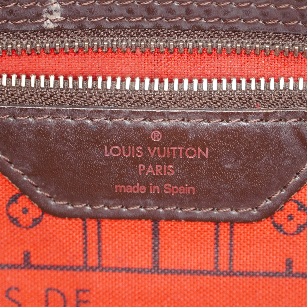 Louis Vuitton N51105 Damier Ebene Neverfull MM Tote Bag Brown Used 07E064730027