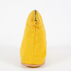 Hermes Bolide Pouch 23 Yellow Canvas Leather Trim Zip Pouch Bag Used 08E33825007