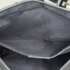 Gucci GG Canvas Shoulder Bag 30cm Black Leather Trim Vintage Used 07E263740009