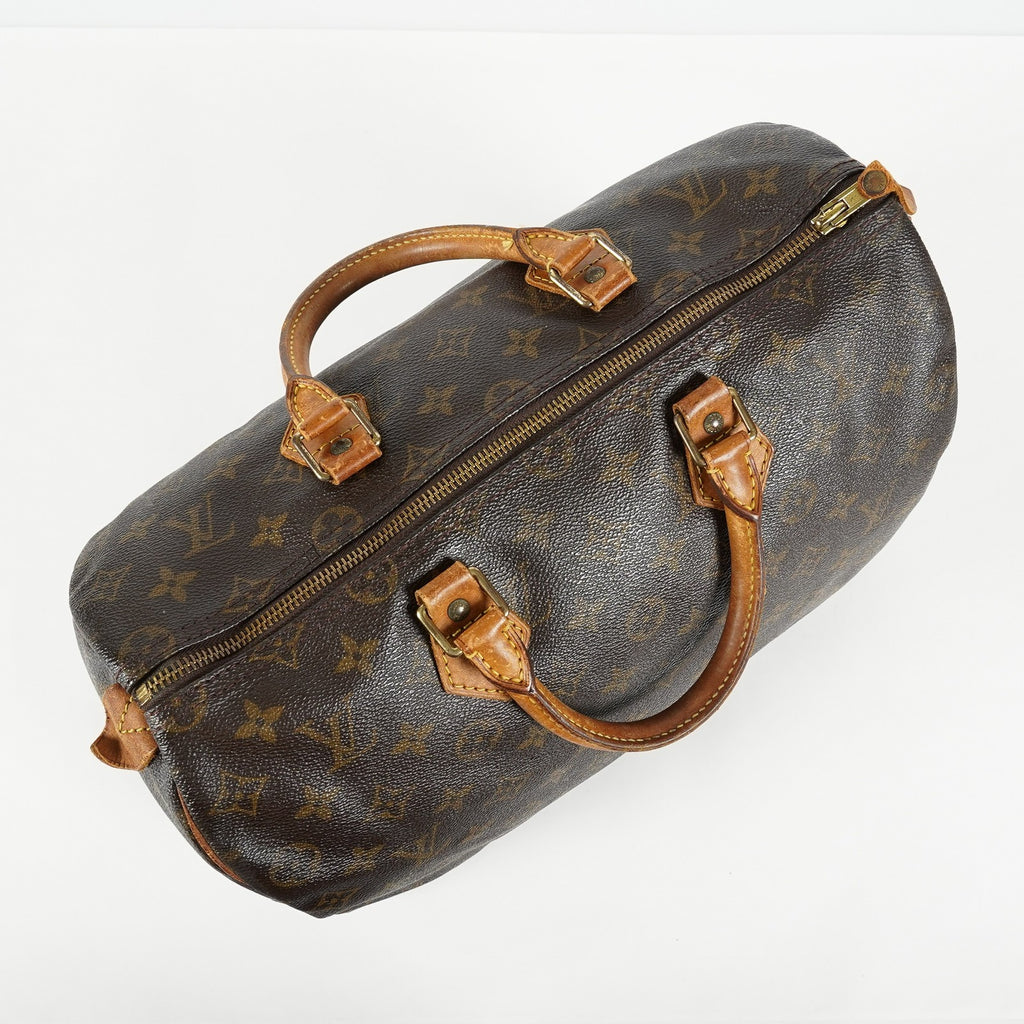 Louis Vuitton Speedy 35 M41524 Monogram Canvas Brown Used Handbag 09E104400011