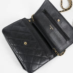 Chanel Caviar Quilted Wallet On Chain WOC Black Crossbody Bag Gold 07E2620790012