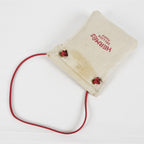Hermes Aline Mini Beige Canvas Red Leather Shoulder Bag Used 08E082090008