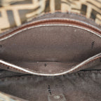 FENDI Zucca Mamma Baguette Shoulder Bag Canvas Leather Brown 02E0214410018