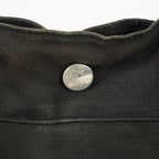 Hermes Fourre-Tout MM Black Canvas Leather Tote Bag Used Auth 09E02825011