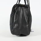 Chanel Chocolate Bar Nylon Mini Boston Bag 35cm Black Silver HW 07E314180008