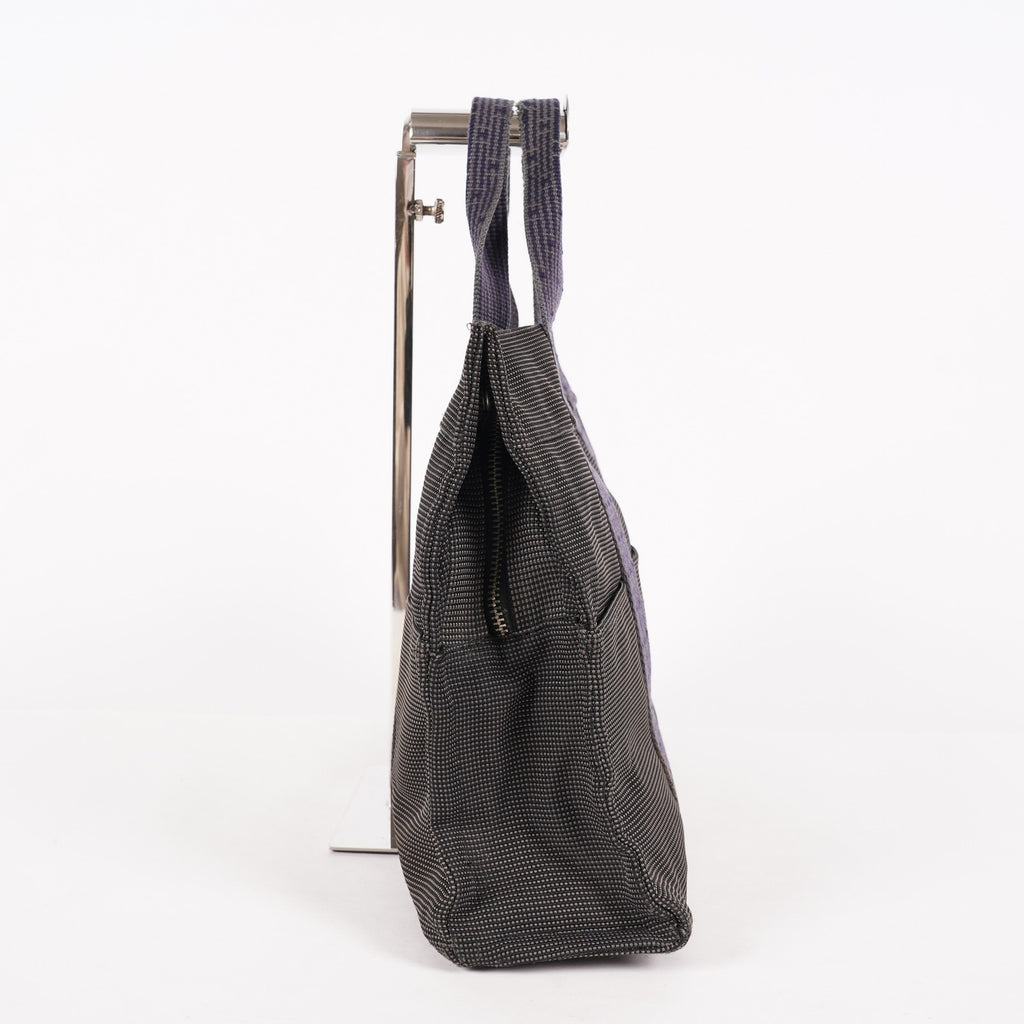 Hermes Herline MM Tote Bag Gray Canvas H Logo Used 07E20825001