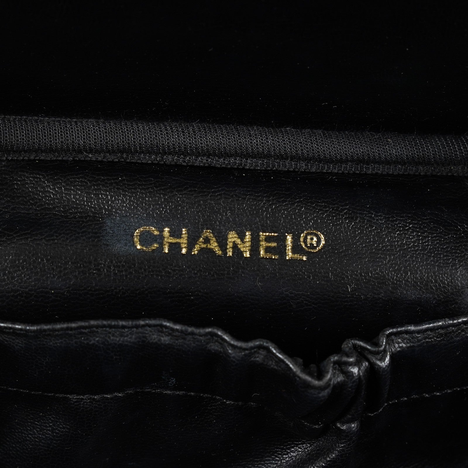 Chanel Caviar Skin CC Vanity Bag Black Leather Used Vintage 07E046490027