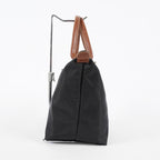 Longchamp Le Pliage Top Handle Tote Bag Black Nylon Leather M Used 08A261045003