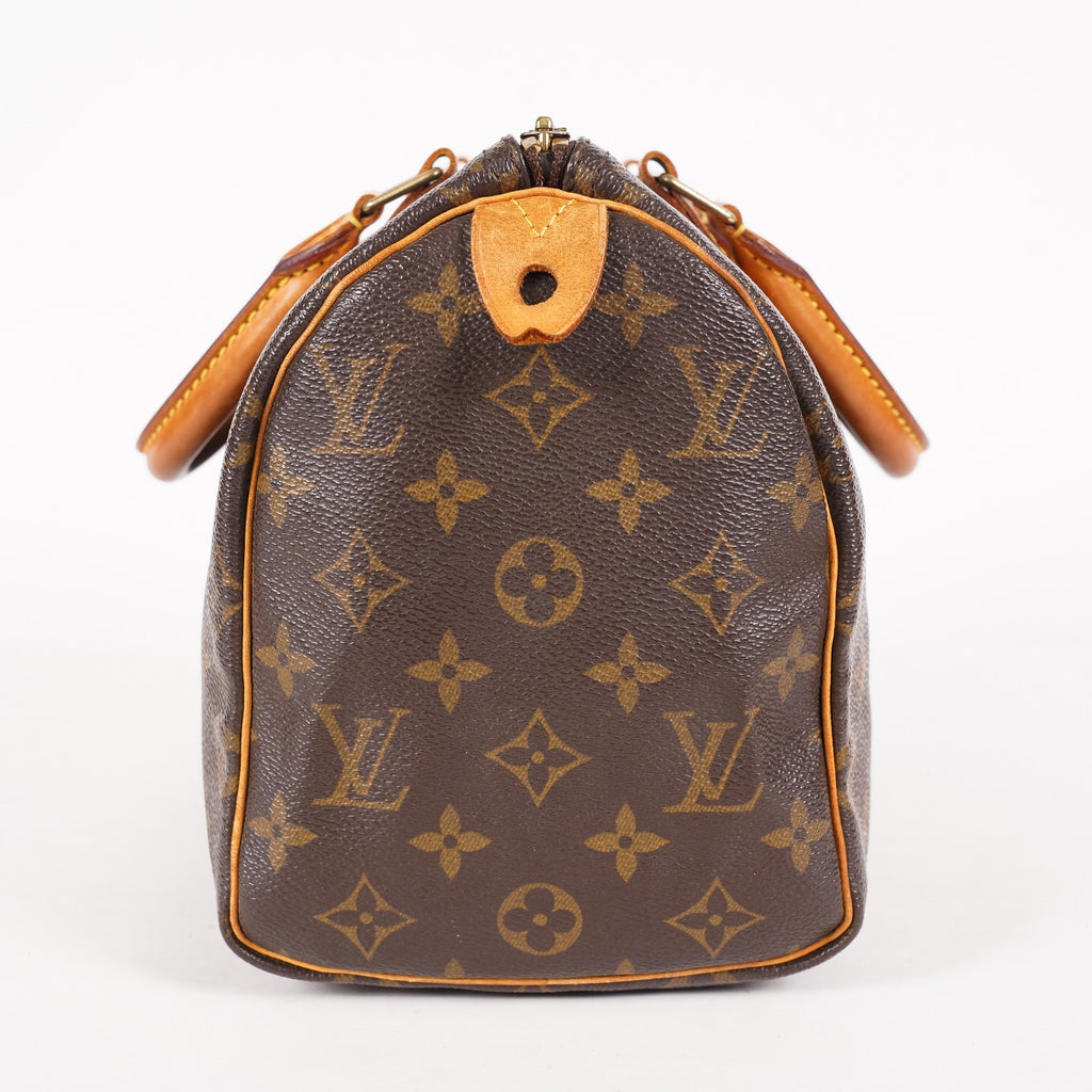 Louis Vuitton Speedy 25 M41528 Monogram Canvas Boston Handbag Brown 07A108008005