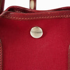 Hermes Garden File PM Red Leather Tote Shoulder Bag Used Auth 09E043410011