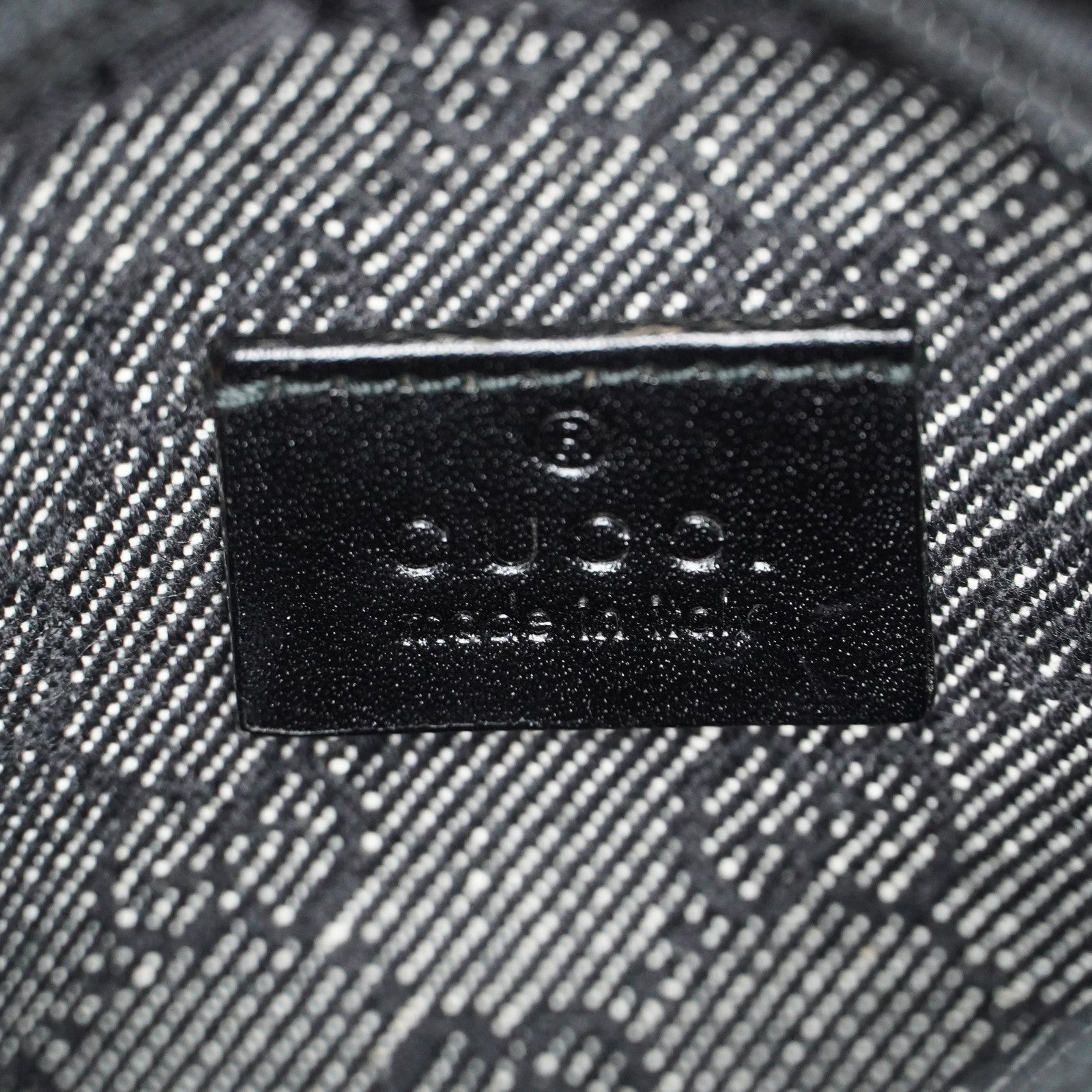 Gucci GG Denim Waist Belt Bag 30cm Black Leather Trim Used Vintage 08E022310002