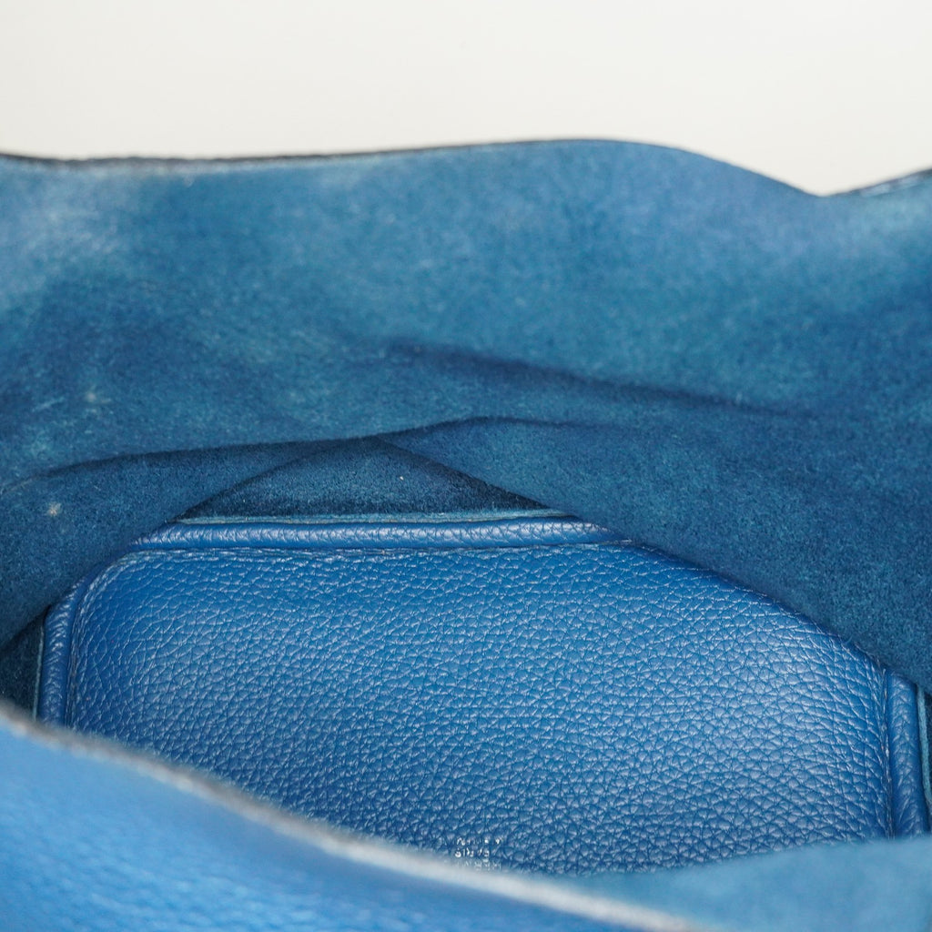 Hermes Picotin Lock MM Taurillon Clemence Leather Bag Blue Used 07E2822660025