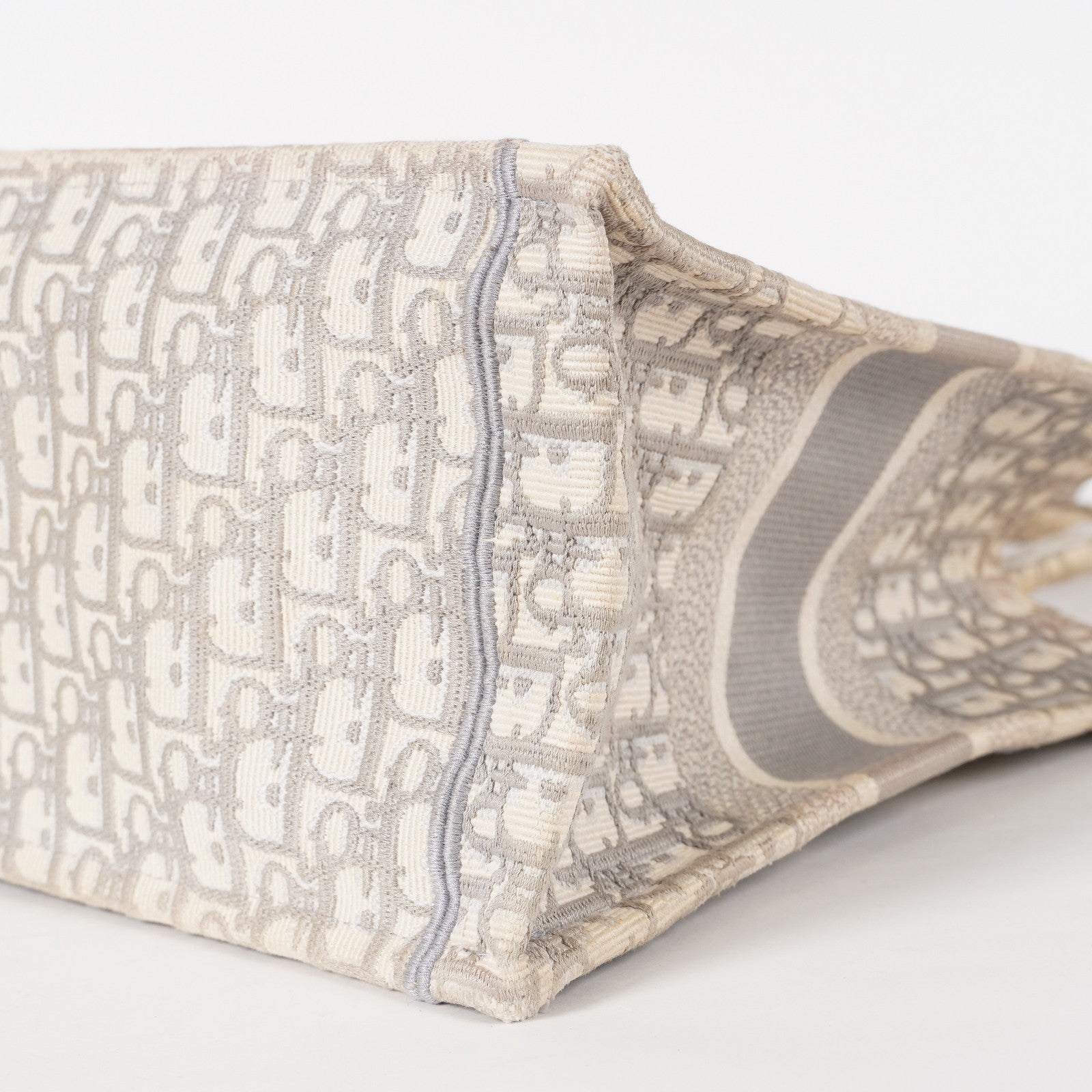 Christian Dior Book Tote Toile de Jouy Beige Gray Canvas Bag 02E207260003