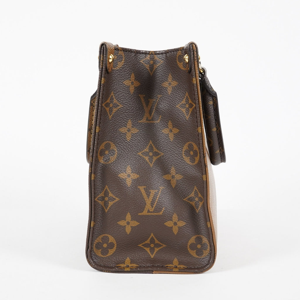 Louis Vuitton OnTheGo PM Monogram Reverse Canvas Tote M46373 Brown 07E0920130030