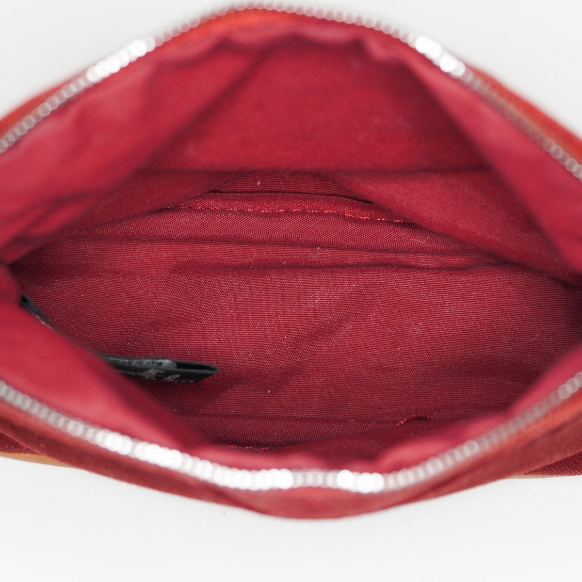 Hermes Bolide Pouch 18 Mini Brick Red Cotton Canvas Vintage Used 07E22715009