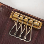Auth Louis Vuitton Monogram Fabric & Leather Ring Key Case Key Holder  XY213