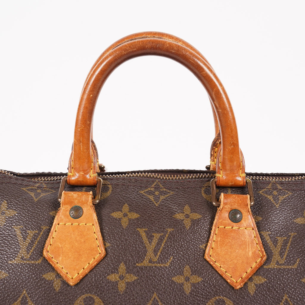 Louis Vuitton Speedy 25 M41528 Monogram Canvas Boston Handbag Brown 07A096978405