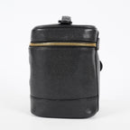 Chanel Caviar Skin CC Vanity Bag 16cm Black Leather Vintage Used 07E016820029