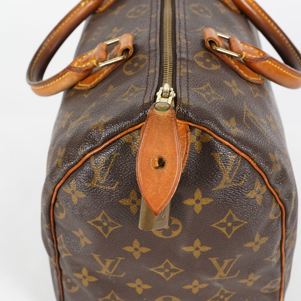Louis Vuitton Monogram Speedy 30 Handbag Boston Bag M41526 Brown 07E045170010