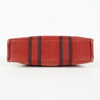 Hermes Fourre-Tout TPM Red Canvas Tote Bag Used Vintage Auth 09E06385011