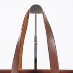 HERMES Herbag Cabas PM Brown Canvas & Leather Tote Bag Used Vintage 07A185720031