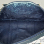 Gucci Sherry Line GG Supreme Boston Bag Navy Canvas Hand Bag Used 07E182860015