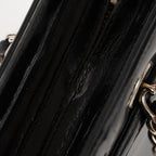 CHANEL CC Logo Chain Shoulder Tote Bag Patent Leather Black Vintage 03E255170011