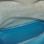 Hermes Picotin PM Hand Bag Blue Leather Silver Hardware Used 07E1018260027