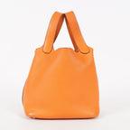 HERMES Picotin PM 18 Taurillon Clemence Orange Handbag Bag 05E0119250016